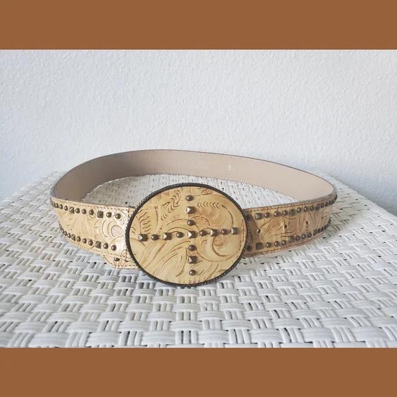 Donald J Pliner Piece Sign Belt 1990s Vintage Donald J Pliner Leather Belts Selected by  main image 4
